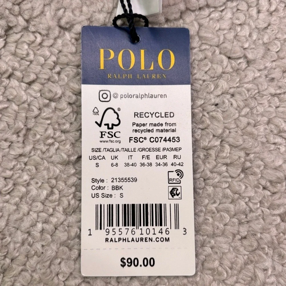 Polo Ralph Lauren Bikini Top Women Small Black Knot Front Triangle NWT